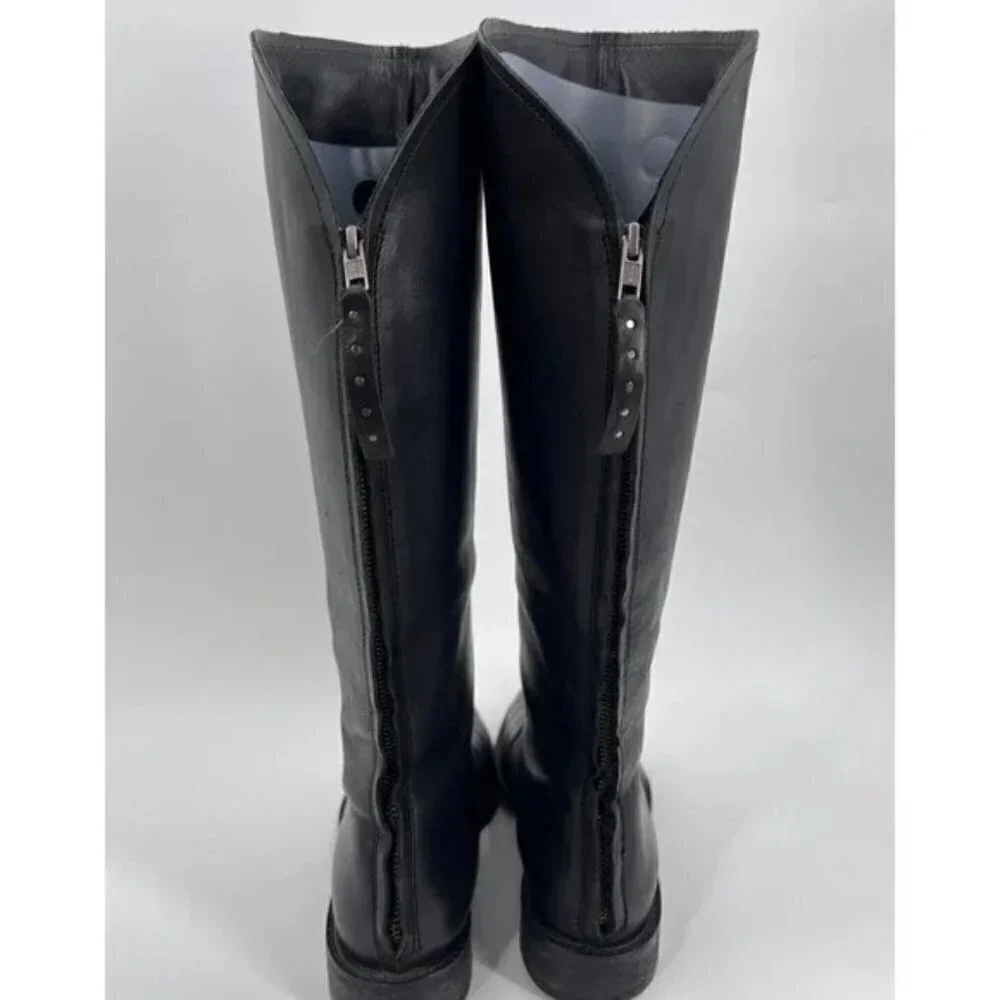Johnston Murphy Vero Cuoio Knee High Black Leather Riding Boots Womens Size 8M